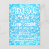 Zwembadfeest strandfeest zomerfeest water rimpels uitnodiging briefkaart (Voorkant)