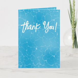 Zwembadfeest Sweet 16 Waterblauw Minimalistisch Ve Bedankkaart