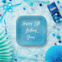 Zwembadfeest Sweet 16 Waterblauw Minimalistisch Ve