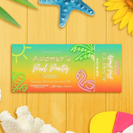 Zwembadfeest Ticket Kaart