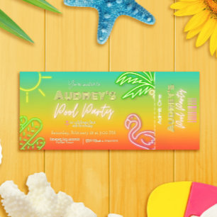 Zwembadfeest Ticket Kaart