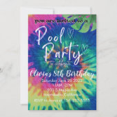 Zwembadfeest Tie Dye Uitnodiging Verjaardagsfeestj (Voorkant)
