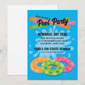 Zwembadfeest Uitnodigingen (Voorkant / Achterkant)