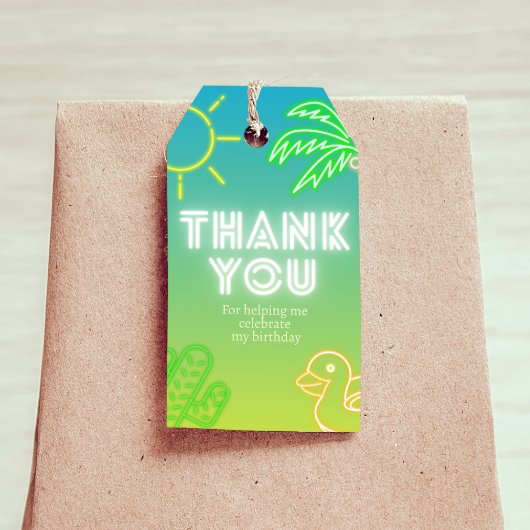 Zwembadfeest Verjaardag Jongen Cadeaulabel