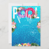 Zwembadfeest, verjaardag, zwemfeest, elke leeftijd kaart (Achterkant)