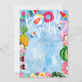 Zwembadfeest, verjaardag, zwemfeest, elke leeftijd kaart (Achterkant)