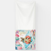 Zwembadfeest voor kattenliefhebbers spandoek (Verticaal)