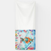 Zwembadfeest voor kattenliefhebbers spandoek (Verticaal)