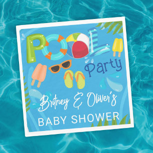 Zwembadfeest Zomer Jongen Baby Shower Servet