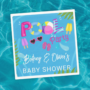 Zwembadfeest Zomer Meisje Baby Shower Servet