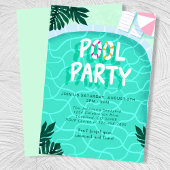 Zwembadfeest Zomer Modern Tropisch Trendy Leuk Koe Kaart