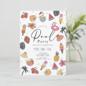 Zwembadfeest Zomer Zwemmen Volwassenen Kaart (Staand voorkant)