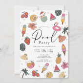 Zwembadfeest Zomer Zwemmen Volwassenen Kaart (Voorkant)