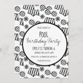 Zwembadfeest Zwart Witte Badpakken Kaart (Voorkant / Achterkant)