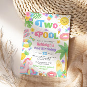 Zwembadfeestje 2e verjaardagsuitnodiging - Twee na Kaart