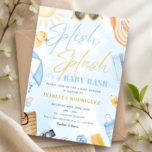 Zwembadfeestje Baby Shower Splish Splash Baby Fees Kaart