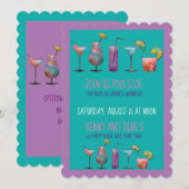 Zwembadfeestje en tropische drankjes kaart (Voorkant / Achterkant)