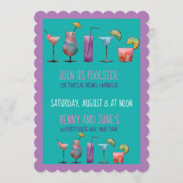 Zwembadfeestje en tropische drankjes kaart