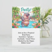 Zwembadfeestje Kaart (Staand voorkant)