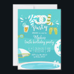 Zwembadfeestje Kinderverjaardagsuitnodiging Kaart<br><div class="desc">Zwembadfeestje Kinderverjaardagsuitnodiging</div>