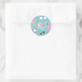 Zwembadfeestje Roze en paarse verjaardag meisje Ronde Sticker (Tas)