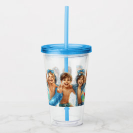 Zwembadfeestje Zomerpret Zwembadfeestje  Acryl Drinkbeker