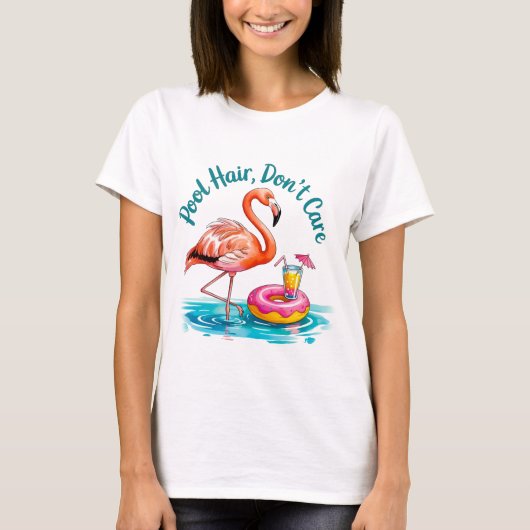 Zwembadhaar, Geen Zorg  T-shirt (Voorkant)