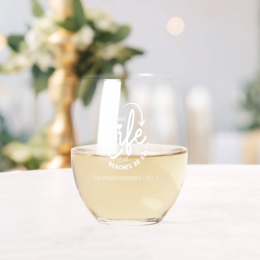 Zwembadleven is beter Stemless wijnglas Wijnglas Zonder Voet (Insitu (Huwelijk))