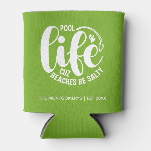 Zwembadleven Lime Green Blikjeskoeler (Voorkant)