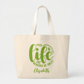 Zwembadleven Lime Green Grote Tote Bag (Voorkant)