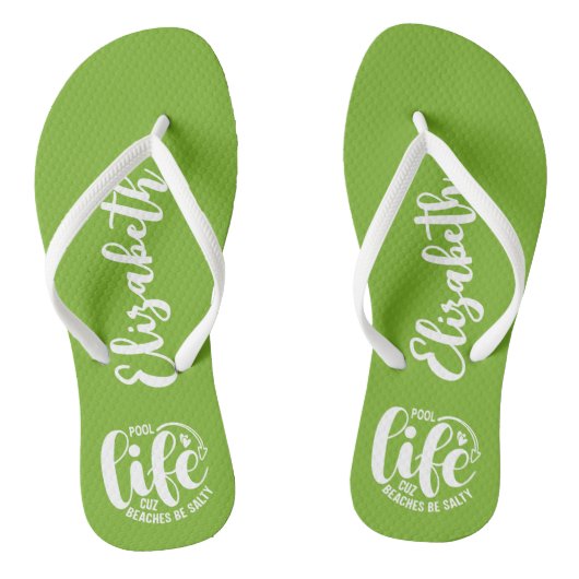 Zwembadleven Lime Green Teenslippers (Voetbed)