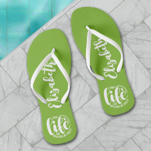 Zwembadleven Lime Green Teenslippers