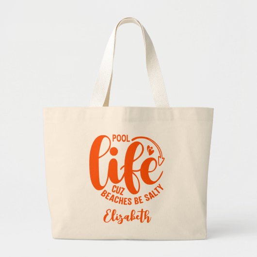 Zwembadleven Sinaasappel Grote Tote Bag (Voorkant)