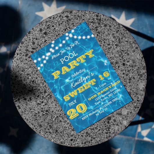 Zwembadlichten Citrus Uitnodiging voor elke gelege