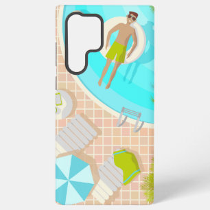 Zwembadman op tropische zomerse strandvakantie samsung galaxy hoesje