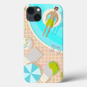 Zwembadman op tropische zomerstrandvakantie Case-Mate iPhone case