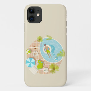Zwembadman op tropische zomerstrandvakantie Case-Mate iPhone case