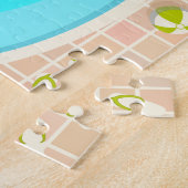 Zwembadman op tropische zomerstrandvakantie legpuzzel (Zijkant)