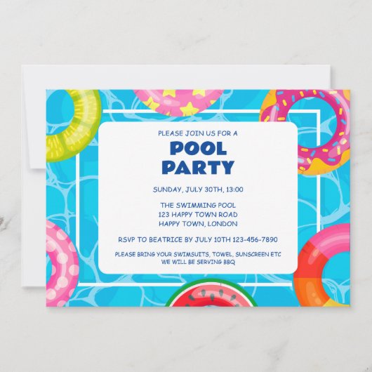 ZWEMBADPARTY NAAR MAAT KAART (Voorkant)
