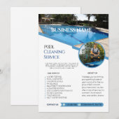 Zwembadreiniging Service Zakelijke flyers Kaart (Voorkant / Achterkant)