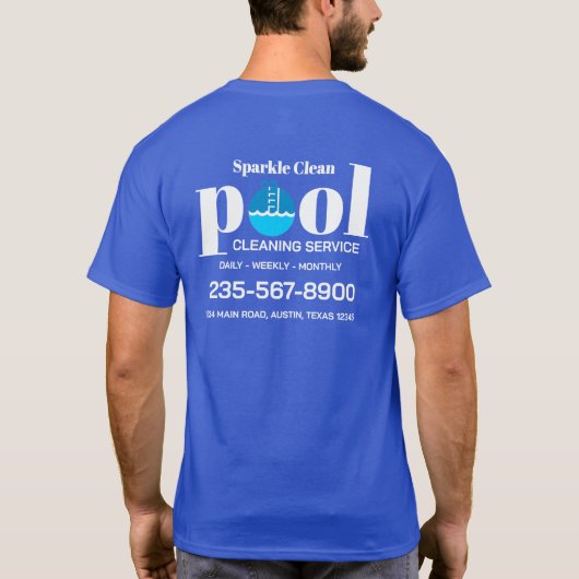 Zwembadreinigingservice T-shirt (Achterkant)