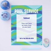 Zwembadservice met aangepaste tekst flyer (Enkel)