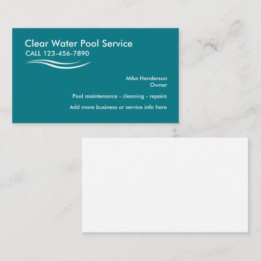 Zwembadservice Visitekaartje (Voorkant / Achterkant)