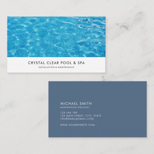 Zwembadservice Visitekaartje (Voorkant / Achterkant)