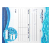 Zwembadservicefactuurformulier Notitieblok (Voorkant)