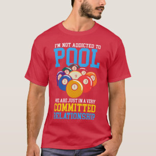 Zwembadspeler Cue Sporten Biljart retro T-shirt