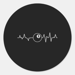 Zwembadspelers Heartbeat Biljart 8 Ball 9 Ball Ronde Sticker