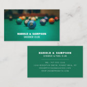 Zwembadtafel, zwembad en snookerspeler / club visitekaartje (Voorkant / Achterkant)