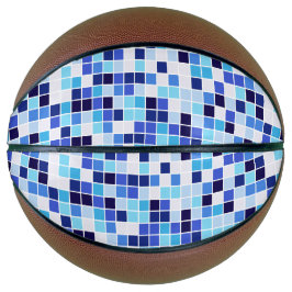 Zwembadtegels, Blauwe Mozaïektegels, Geometrisch P Basketbal