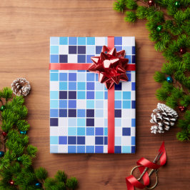 Zwembadtegels, Blauwe Mozaïektegels, Geometrisch P Cadeaupapier